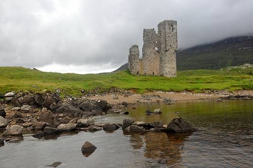 El Reino Unido Lochinver Ruinas del Ardvreck Castle Ruinas del Ardvreck Castle Highland - Lochinver - El Reino Unido