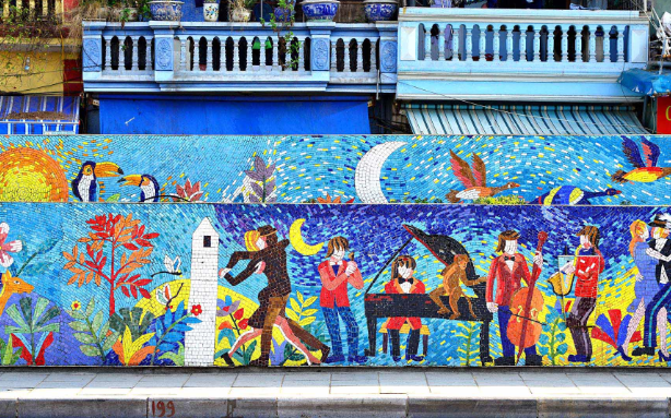 Vietnam Ha Noi  Mural Mosaico Cerámico de Hanoi Mural Mosaico Cerámico de Hanoi Vietnam - Ha Noi  - Vietnam