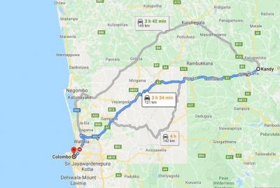 Traslado privado de la ciudad de Kandy a la ciudad de Colombo
