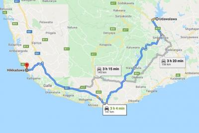 Traslado privado de la ciudad de Udawalawe a la ciudad de Hikkadu