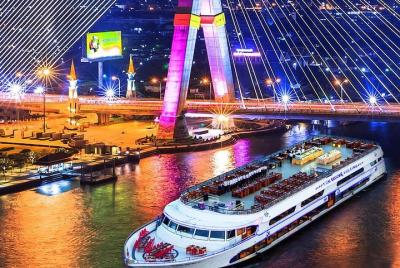 Crucero con cena en la orquídea blanca de Bangkok