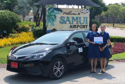 Traslado privado desde el aeropuerto en Koh Samui Sedan 1-3 PAX