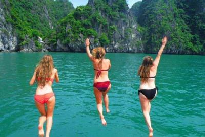 Tour de 1 día en barco: bahía de HaLong, bahía de Lan Ha, playa n