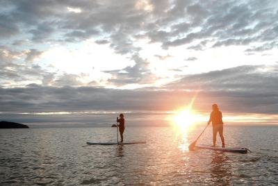 Lección grupal Sunrise Paddleboarding en Palm Cove Beach