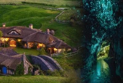 Juego de películas Waitomo Glowworm Caves & Hobbiton - Rotorua Da Juego de películas Waitomo Glowworm Caves & Hobbiton - Rotorua Da
