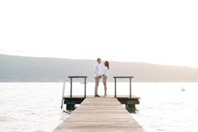 Sesión de fotos privada en el lago de Annecy