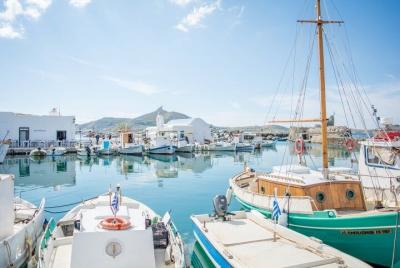 Tour francés de día completo por la isla de Paros en autobús Tour francés de día completo por la isla de Paros en autobús