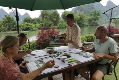 Clase de caligrafía o pintura en yangshuo