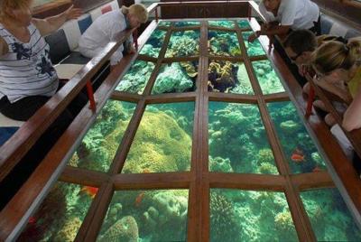Barco con fondo de cristal en dahab Barco con fondo de cristal en dahab