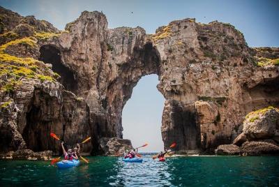 Kayak de mar en la bahía de Navarino Kayak de mar en la bahía de Navarino