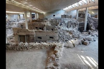 Santorini Visite el sitio arqueológico de Akrotiri (grupo pequeño Santorini Visite el sitio arqueológico de Akrotiri (grupo pequeño