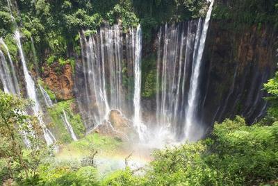 Excursión de un día: Tumpak Sewu Waterfall y Goa Tetes Trekking a