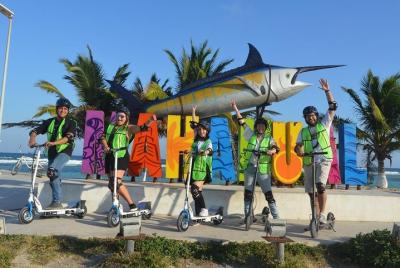 E-scooter Tour & bar stops, + beach Day free pick up‎!