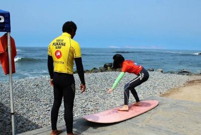Clase de surf, además de alquiler de bicicleta en Lima