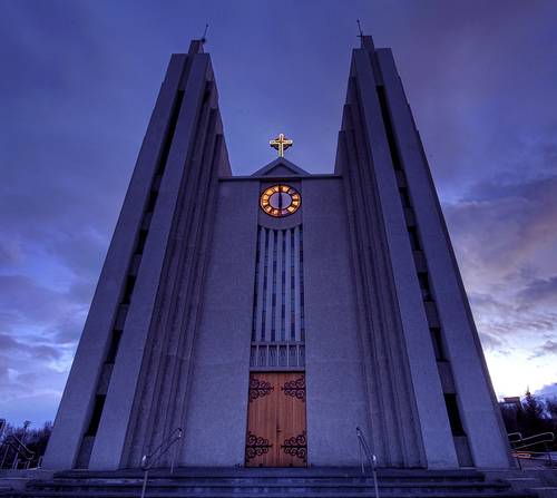 Iceland Akureyri Akureyrarkirkja Church Akureyrarkirkja Church Akureyri - Akureyri - Iceland