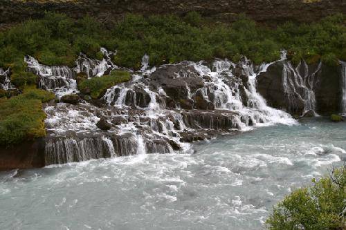 Islandia Borgarnes  Cascadas de Hraunfossar Cascadas de Hraunfossar Borgarnes - Borgarnes  - Islandia