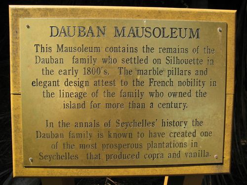 Seychelles La Passe Reserve Dauban Mausoleum Dauban Mausoleum Silhouette island - La Passe Reserve - Seychelles