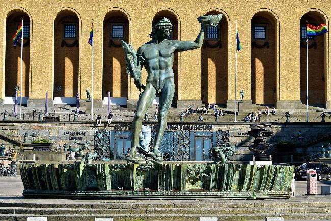 Sweden Gothenburg Poseidon statue Poseidon statue Vastra Gotaland - Gothenburg - Sweden