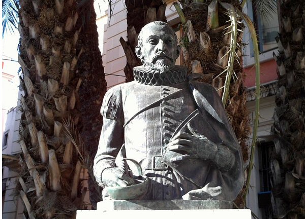 Spain Seville Cervantes Monument Cervantes Monument Seville - Seville - Spain