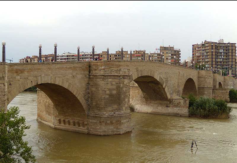 Spain Zaragoza Medieval Stone Bridge Medieval Stone Bridge Europe - Zaragoza - Spain
