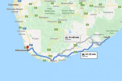Traslado privado de la ciudad de Yala a la ciudad de Hikkaduwa