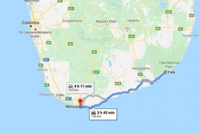 Traslado privado de la ciudad de Yala a Mirissa City Traslado privado de la ciudad de Yala a Mirissa City