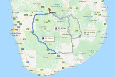 Traslado privado de la ciudad de Udawalawe a la ciudad de Kandy