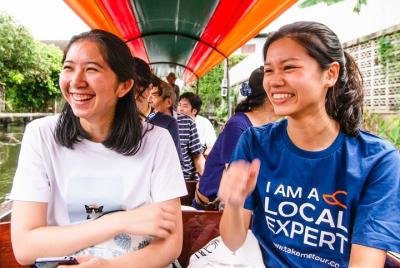 Mercado flotante local y paseo en bote a una granja de orquídeas