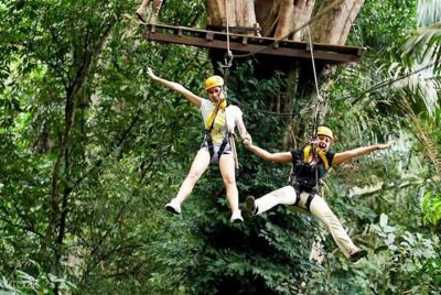 Flying Hanuman Zipline 42 plataformas con transferencia gratuita