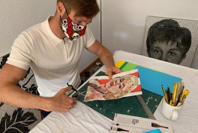 Clase de collage de papel para grupos pequeños en Barcelona