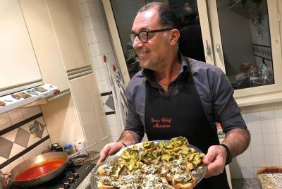 Cena italiana privada en Roma con una selección de vinos locales.