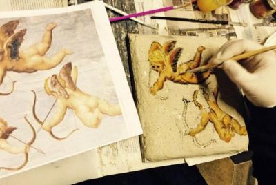 Restaurando una vieja escuela de pintura