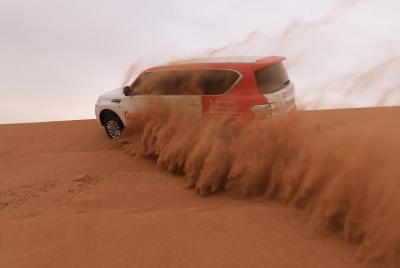 Altas dunas rojas con paseo en camello, sandboard, espectáculo de