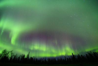 Observación de la aurora boreal desde Murphy Dome en Fairbanks Observación de la aurora boreal desde Murphy Dome en Fairbanks