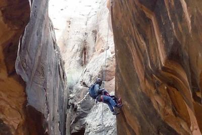 Moab Rappeling Adventure: Medieval Chamber Slot Canyon Moab Rappeling Adventure: Medieval Chamber Slot Canyon