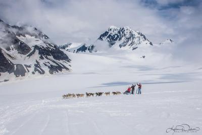 Tour en helicóptero y trineo tirado por perros por el glaciar desde Seward