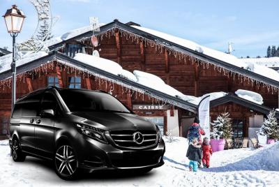 Aeropuerto de Lyon - traslado privado VIP a Megève en clase V de Mercedes Aeropuerto de Lyon - traslado privado VIP a Megève en clase V de Mercedes
