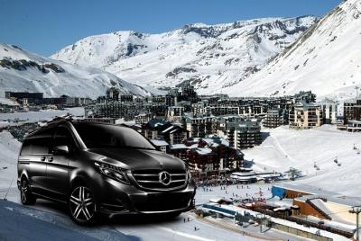 Aeropuerto de Lyon - traslado privado VIP a Tignes en clase V de Mercedes Aeropuerto de Lyon - traslado privado VIP a Tignes en clase V de Mercedes