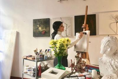 Almuerzo de cocina en una galería de arte Almuerzo de cocina en una galería de arte