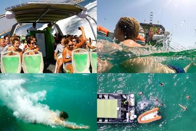 Barcelona: Paseo en barco con buceo de superficie y baño con Blue Anchor