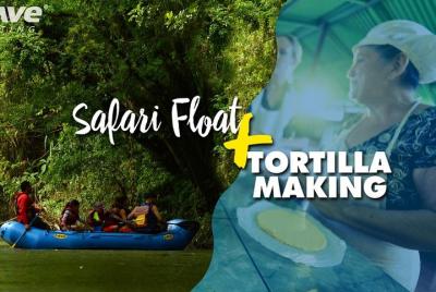 Excursión de safari de naturaleza de medio día en balsa y elaboración de tortillas desde La Fortuna-Arenal