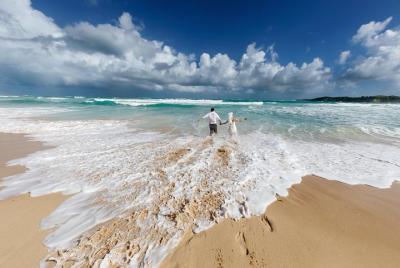 Sesión de fotos profesional en una playa Bávaro