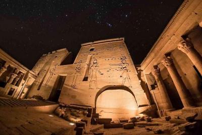 Espectáculo de luz y sonido en el templo de Philae en Asuán