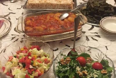 Comida egipcia en una casa egipcia local