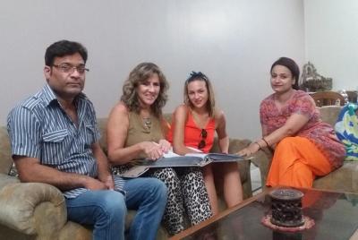 Demostración de cocina de visita casera india