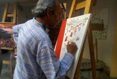Taller privado de pintura de fresco de día completo en Jaipur