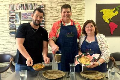 Clase de cocina de cinco cursos y comida