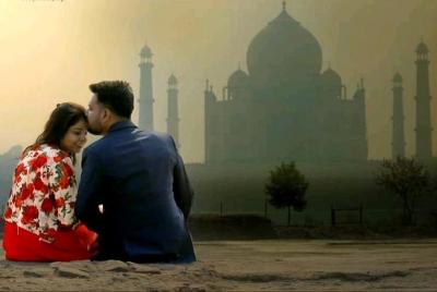 Sesión de fotos antes de la boda en el Taj